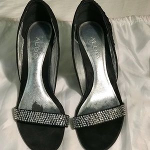 Aldo’s black rhinestone heels